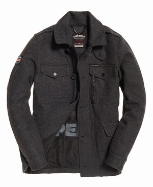 Superdry Tito Four Pocket Wool Férfi Kabát Szürke | NOVIS3408